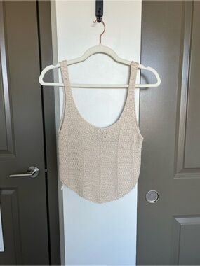 Tan Knit Crochet Tank Top - Cotton Candy LA - M